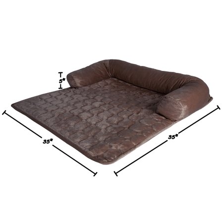 Pet Adobe Furniture Protector Pet Cover for Dogs and Cats with Shredded Memory Foam filled 35" x 35", Brown 727173BMK